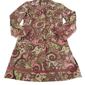 Yves Cossette Depeche Mode Lightweight Button Pink Green Paisley Coat